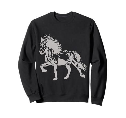 Edles Islandpferd im Tölt Damen Mädchen Island Pferd Sweatshirt von Islandpferde Damen Kinder Herren Zubehör Geschenke