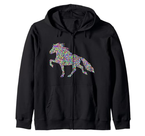 Islandpferd Tölt Pop Art Damen Kinder Kapuzenjacke von Islandpferde Damen Kinder Herren Zubehör Geschenke