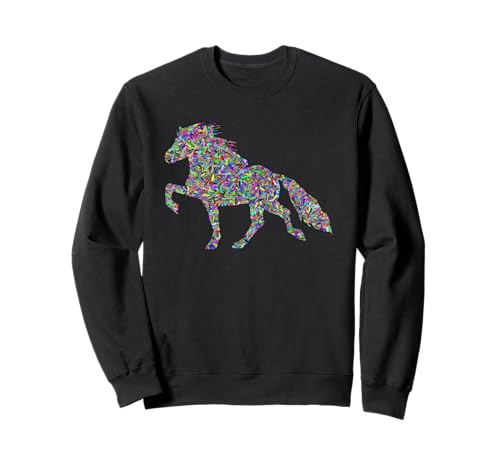 Islandpferd Tölt Pop Art Damen Kinder Sweatshirt von Islandpferde Damen Kinder Herren Zubehör Geschenke