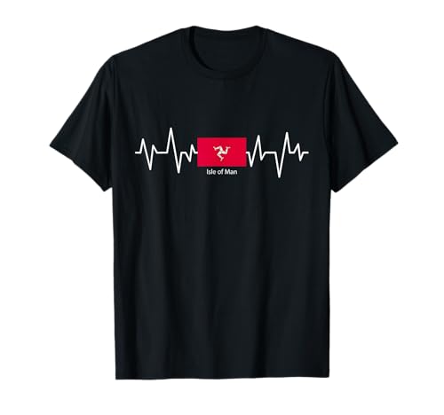 Isle Of Man Isle Of Man Flagge Isle Of Man Pride T-Shirt von Isle Of Man Flag Heartbeat Isle Of Man Proud Man