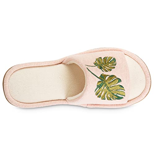 Damen-Slipper aus recyceltem Microfrottee mit verbessertem Fersenkissen, Evening Sand, 7-8 von Isotoner