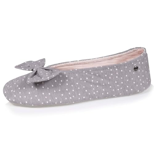 Isotoner Hausschuhe Ballerinas, für Damen, Matrosenmotiv, gepunktet, 37/38 EU von Isotoner