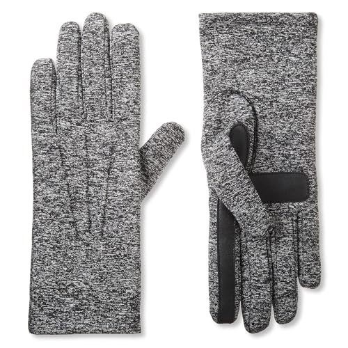 Isotoner Damen Elastan-Stretch Kaltes Wetter mit Warmem Fleecefutter Handschuhe, Schwarz meliert, Einheitsgröße von Isotoner