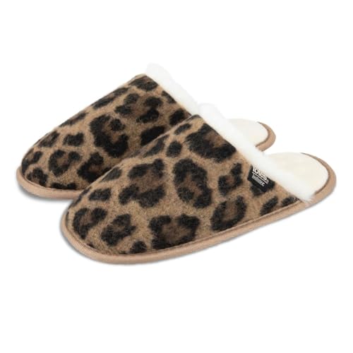 Isotoner Damen-Pantoletten mit Tierfell von Isotoner