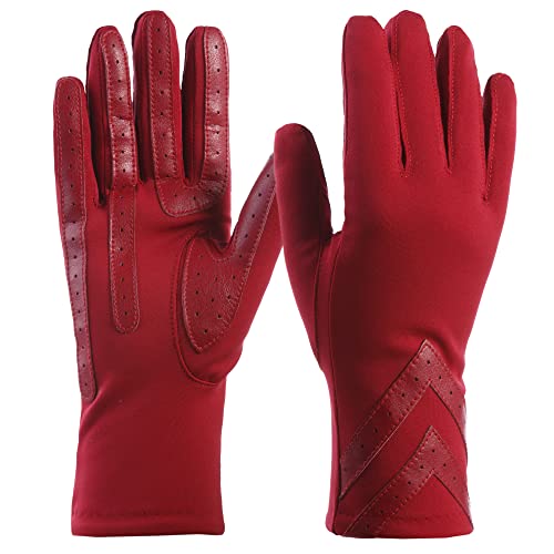 Isotoner Damen Water Repellent Touchscreen Chevron Heritage Spandex Gloves Handschuhe, Chilli-Smartdri, X-Large von Isotoner
