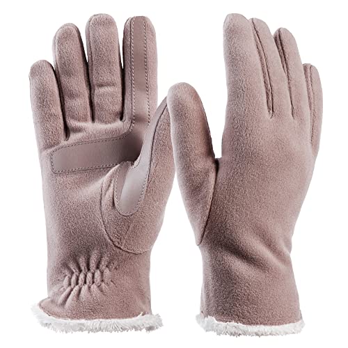 Isotoner Damen Stretch Fleece Gloves with Microluxe Lining and Smart Touch Technology Handschuhe für kaltes Wetter, New Blush – recycelt und Smartdri, Einheitsgröße von Isotoner