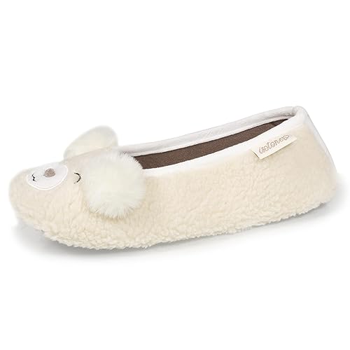 Isotoner Extra leichte Hausschuhe Ballerinas Damen, elfenbeinfarben, 39/40 EU von Isotoner