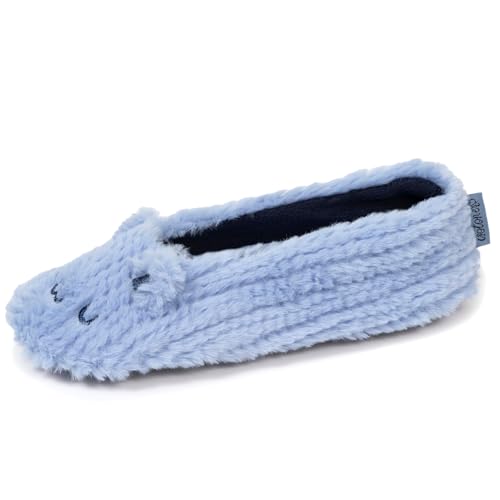 Isotoner Extra leichte Hausschuhe Ballerinas Damen Kunstfell rutschfeste Sohle 41/42 von Isotoner