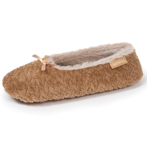 Isotoner Extra leichte Hausschuhe Ballerinas Damen Mikrofrottee rutschfeste Sohle 39/40 von Isotoner