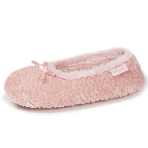 Isotoner Extra leichte Hausschuhe Ballerinas Damen Mikrofrottee rutschfeste Sohle 39/40 von Isotoner