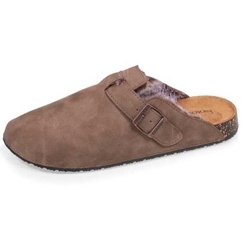 Isotoner Gefütterte Damen-Clogs mit Extra-Flex-Sohle, leicht, bequemer Fersen-Patch, taupe, 39 EU von Isotoner