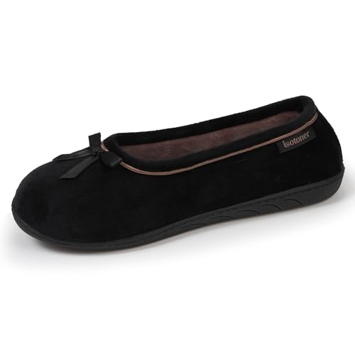 Isotoner Hausschuhe Ballerinas für Damen, ultraweiche Sohle, bequem, Memory-Sohle 39 von Isotoner