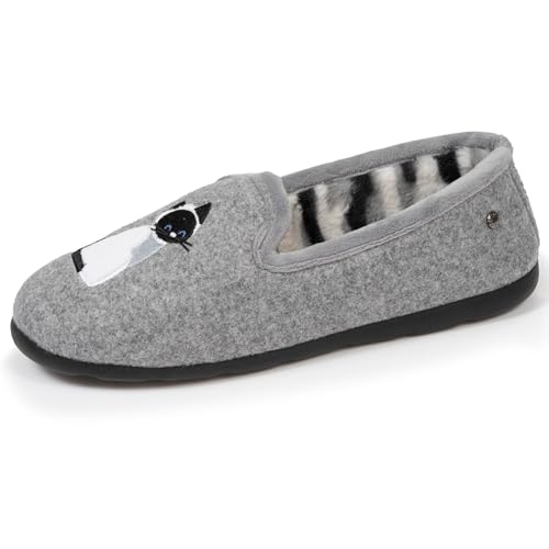 Isotoner Hausschuhe Mokassins für Damen, weich, sehr bequem und leicht, Komfort-Technologie, Everywear, grau, 38 EU von Isotoner
