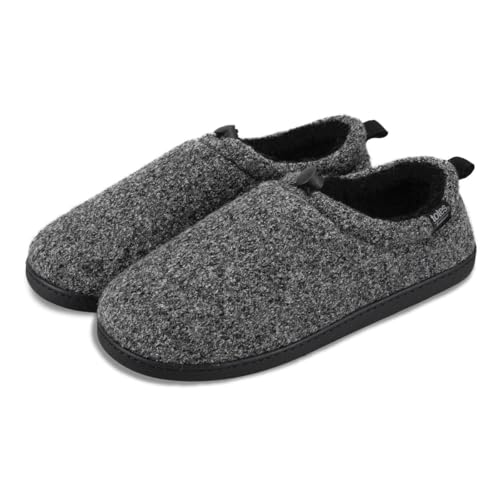 Isotoner Herren-Hausschuhe aus Filz mit durchgehendem Rücken und Zugknopf von Isotoner