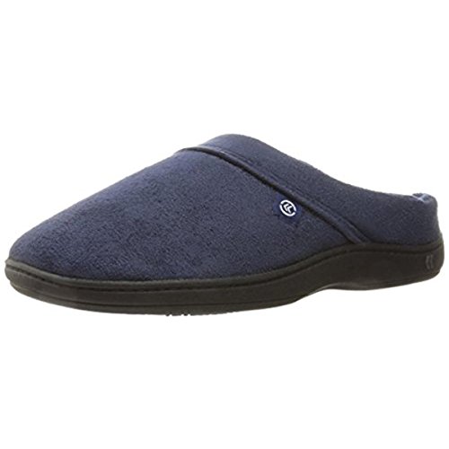 Isotoner Men's Microsuede Devin Slip On Slipper with Cooling Memory Foam for Indoor/Outdoor Comfort, Microsuede Navy Blue, Large von Isotoner