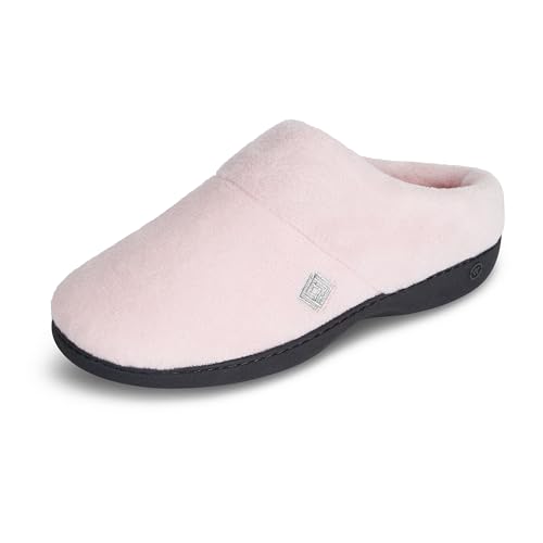 isotoner Women's Classic Hoodback W Memory Foam Slip on Slipper, Peony, Small / 6.5-7 M US von Isotoner