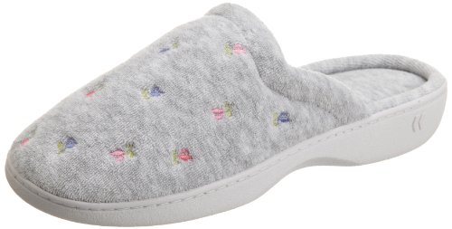 Isotoner Women's Classic Terry Clog Slippers Slip on, Heather Grey, Large / 8.5-9 Regular US von Isotoner