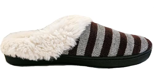 isotoner Damen-Hausschuhe mit Streifen, Strick, Größe 40-42 von Isotoner
