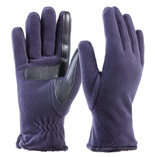 isotoner Damen Stretch-Fleece Microluxe-Futter und Smart-Touch-Technologie Handschuhe für kaltes Wetter, Midnight Blue-Smartdri, Einheitsgröße von Isotoner