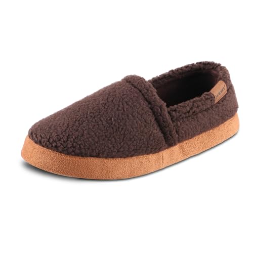 isotoner Herren Berber Aspen Geschlossene Rückseite Hausschuhe, Dark Chocolate, 9.5-10.5 von Isotoner