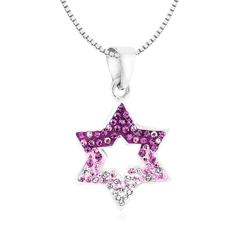 925 Sterling Silber „Star Of David" Anhänger Set Mit Bunten Kristall, Magen David Halskette 925 Sterling Silber „Star Of David" Anhänger Set Mit Bunten Kristall, Magen David Halskette von IsraelGiftsCo