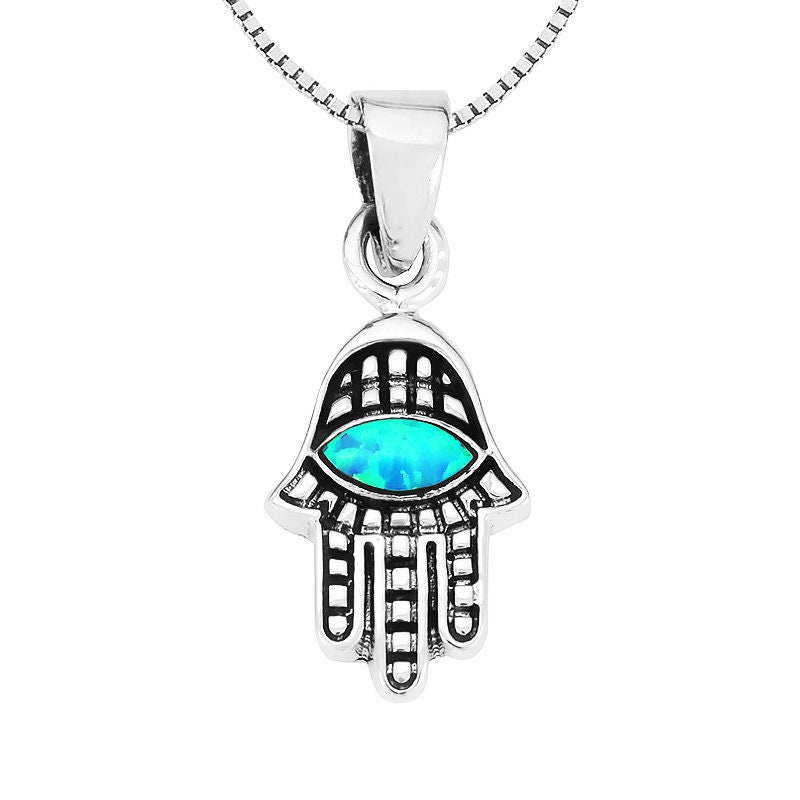 925 Sterling Silber Klein Hamsa "Anhänger Set Mit Opalstein, Hand Halskette Opal, Der Fatima Anhänger 925 Sterling Silber Klein Hamsa "Anhänger Set Mit Opalstein, Hand Halskette Opal, Der Fatima Anhänger von IsraelGiftsCo