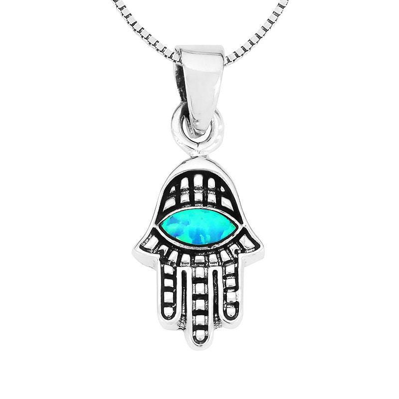925 Sterling Silber Klein Hamsa "Anhänger Set Mit Opalstein, Hand Halskette Opal, Der Fatima Anhänger 925 Sterling Silber Klein Hamsa "Anhänger Set Mit Opalstein, Hand Halskette Opal, Der Fatima Anhänger von IsraelGiftsCo