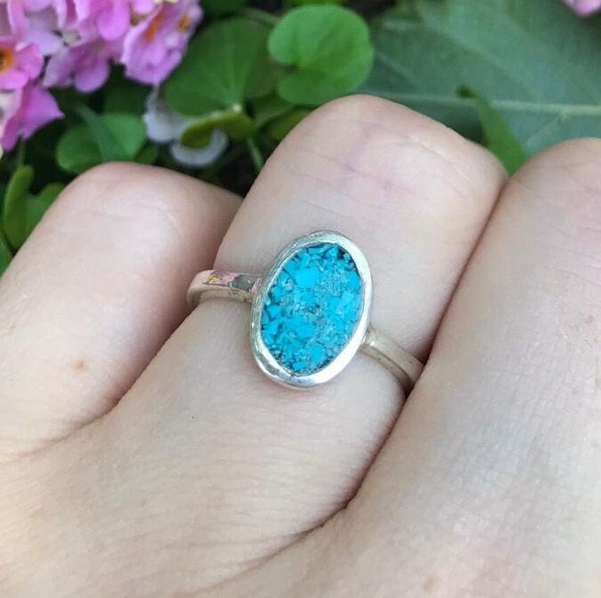 Handgefertigter Sterling Silber Türkis Ring Dezember Geburtsstein von HolyLandJewels18