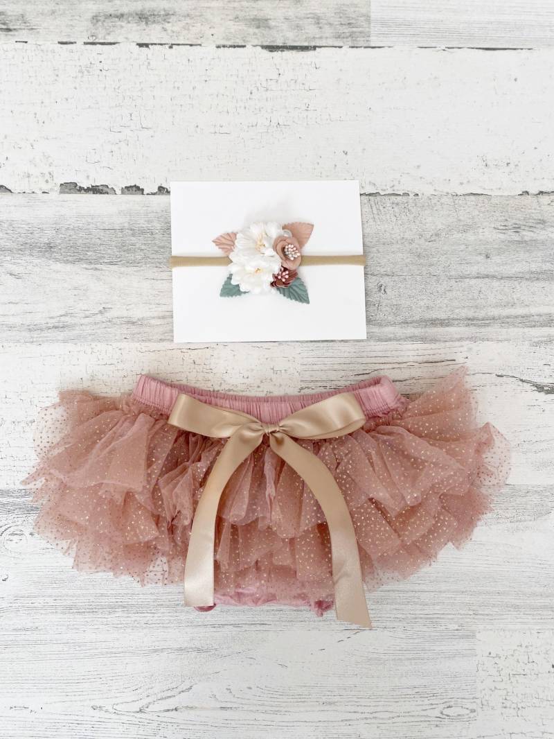 Baby Mädchen Kleidung-Boho Outfit-Tuty Pumphose Und Stirnband-1 Geburtstag Outfit-Cake Smash Outfit-Vintage Rosa Outfit von IssaBugsBoutique