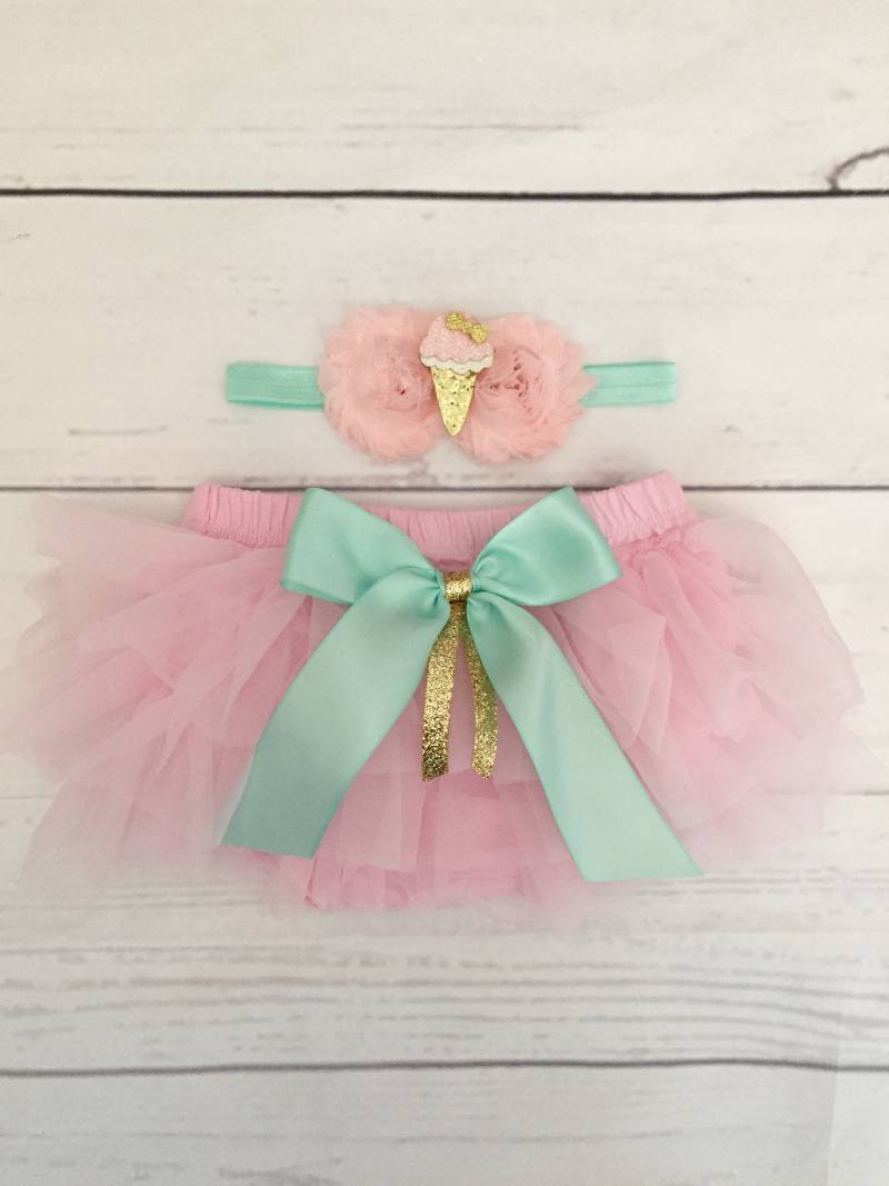 Eis Am 1. Geburtstag-1 Geburtstag Outfit-1 Trikot-Baby Mädchen Kleidung-Eis Kuchen Smash Tutu Outfit-Ice Cream Cone von IssaBugsBoutique