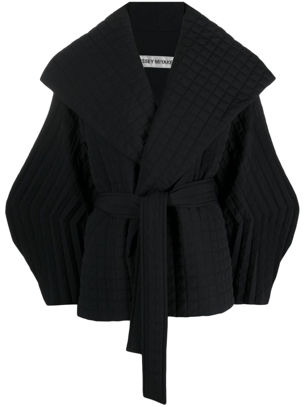 Issey Miyake Doppelreihiger Pleated Grid Trenchcoat - Schwarz von Issey Miyake