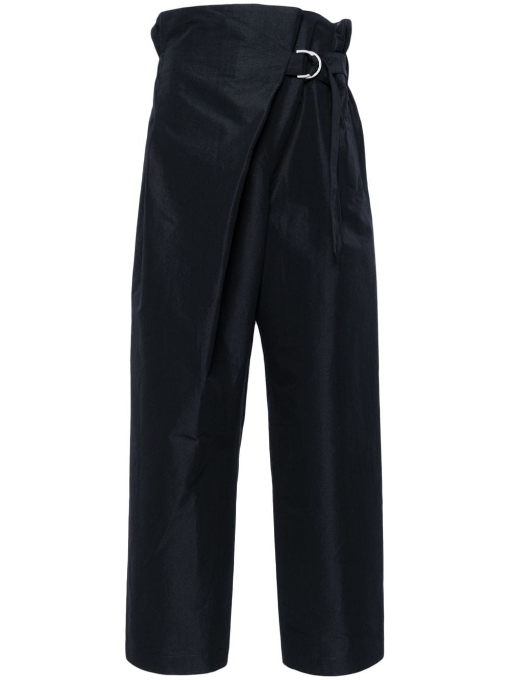 Issey Miyake asymmetric buckled straight-leg trousers - Schwarz von Issey Miyake