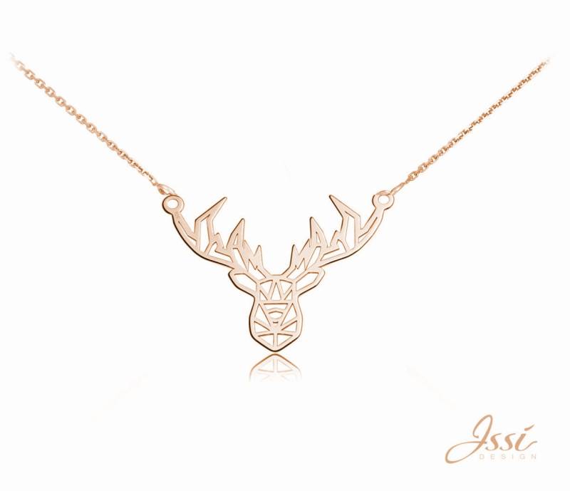 Hirsch, Rentier - Silberkette, Vergoldetes Silber, Roségold Hirsch, Rentier - Silberkette, Vergoldetes Silber, Roségold von IssiJewellery