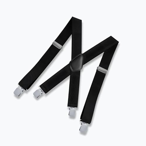 Issimober Hosenträger Herren Breit und Stark, Hosenträger Breit 3.5cm mit sehr Starken 4 Metall Clip, Einstellbar und Elastisch Einheitsgröße, Braces in X-form für Beruf, Freizeit Arbeitshose von Issimober