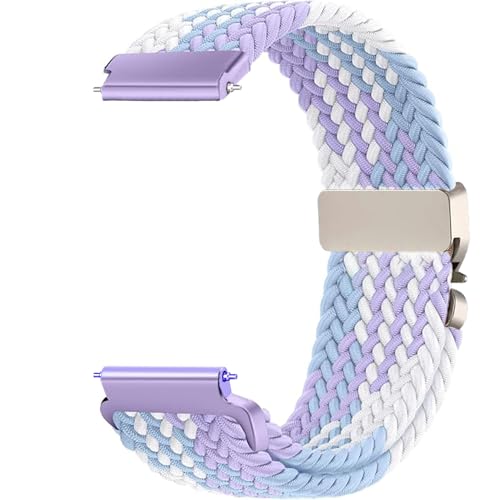 Issinlky 20mm Nylon Flechtband Kompatibel mit Samsung Galaxy Watch 7/6/5/4/FE 40mm 44mm/Garmin Venu Sq/Sq 2/Venu 2 Plus/Vivoactive 3/5/Venu/Amazfit GTS, Elastisches armband für Frauen Männer von Issinlky