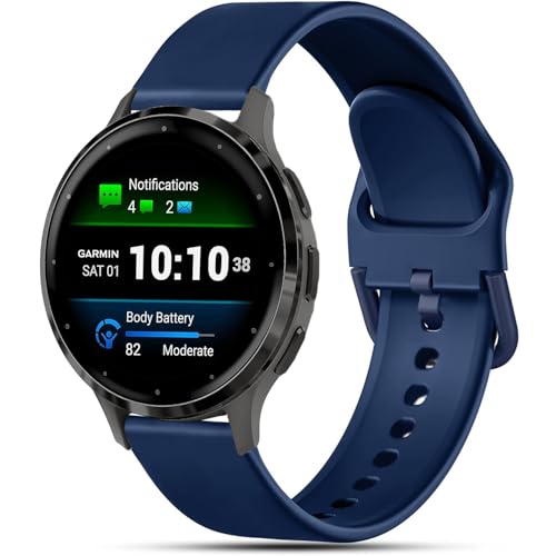 Issinlky Armband für Garmin Vivoactive 4S/Venu 2S/Venu 3S/Vivomove 3S, 18mm Armband Silikonarmband für Fossil Damen Gen 6/Fossil Damen Gen 5E/Fossil Damen Q Venture HR Gen 4/Gen 3 Issinlky Armband für Garmin Vivoactive 4S/Venu 2S/Venu 3S/Vivomove 3S, 18mm Armband Silikonarmband für Fossil Damen Gen 6/Fossil Damen Gen 5E/Fossil Damen Q Venture HR Gen 4/Gen 3 von Issinlky