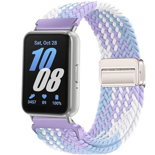 Issinlky Nylon Flechtband Kompatibel mit Samsung Galaxy Fit 3, Elastisches Magnetisches Schnallenband für Samsung Galaxy Fit 3 SM-R390 Herren Damen von Issinlky