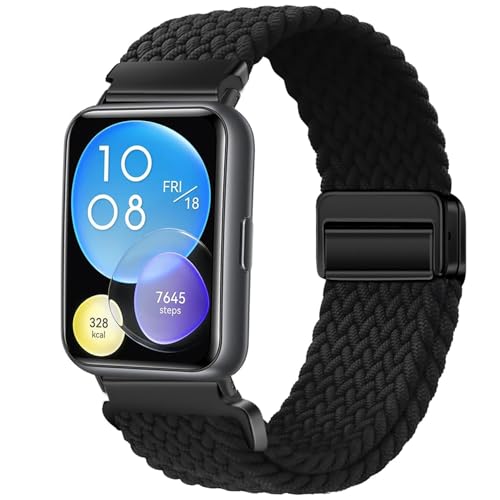 Issinlky Nylon Flechtband Kompatibel mit Huawei Watch Fit 2, Elastisches Magnetisches Schnallenband für Huawei Watch Fit 2 Herren Damen Issinlky Nylon Flechtband Kompatibel mit Huawei Watch Fit 2, Elastisches Magnetisches Schnallenband für Huawei Watch Fit 2 Herren Damen von Issinlky