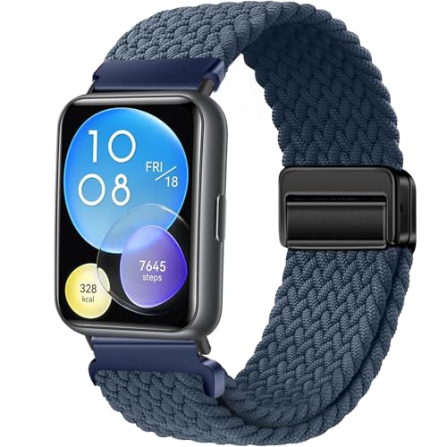 Issinlky Nylon Flechtband Kompatibel mit Huawei Watch Fit 2, Elastisches Magnetisches Schnallenband für Huawei Watch Fit 2 Herren Damen Issinlky Nylon Flechtband Kompatibel mit Huawei Watch Fit 2, Elastisches Magnetisches Schnallenband für Huawei Watch Fit 2 Herren Damen von Issinlky