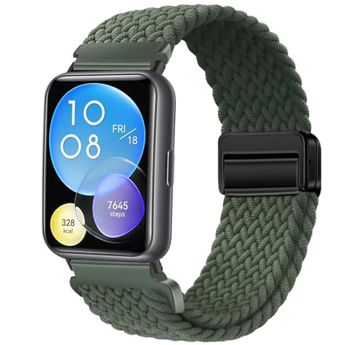 Issinlky Nylon Flechtband Kompatibel mit Huawei Watch Fit 2, Elastisches Magnetisches Schnallenband für Huawei Watch Fit 2 Herren Damen Issinlky Nylon Flechtband Kompatibel mit Huawei Watch Fit 2, Elastisches Magnetisches Schnallenband für Huawei Watch Fit 2 Herren Damen von Issinlky