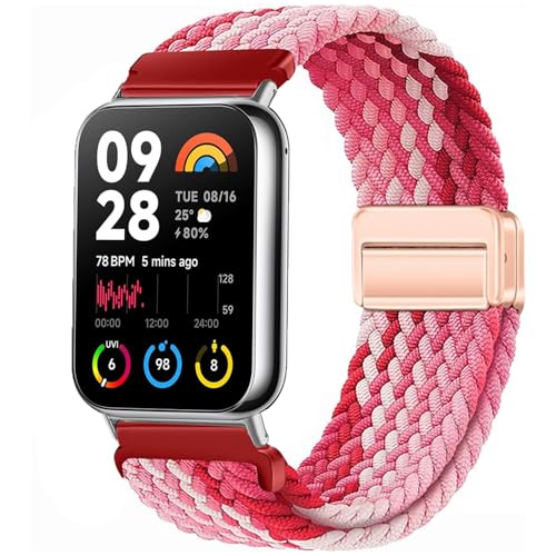 Issinlky Nylon Flechtband kompatibel mit Xiaomi Watch 8 Pro/9 Pro, Elastisches Armband für Redmi Watch 5/4 Damen Herren von Issinlky
