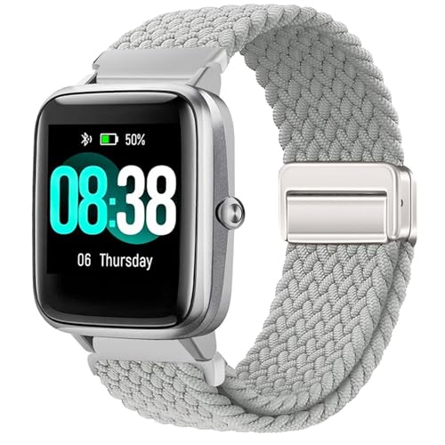 Issinlky Nylon Geflechtband für Veryfitpro ID205L, 19mm elastisches Armband für GRV FC1 IDW15 ID205S ID205G ID215G ID216 ID205L YM205L Uwatch3 Ufit GT BV205L TE021 SW020 SW021 SW023 Smartwatch von Issinlky