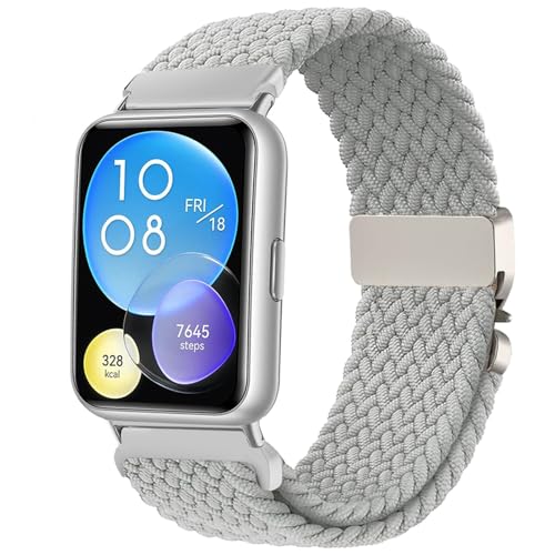 Issinlky Nylon geflochtene armband kompatibel mit Huawei Watch Fit 2, elastische Sportarmband für Huawei Fit 2 Frauen Männer von Issinlky