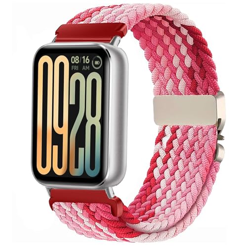 Issinlky Nylon geflochtenes armband Kompatibel mit Redmi Watch 4/5, Elastisches Sportband für Xiaomi Watch 8 Pro/9 Pro Frauen Männer von Issinlky