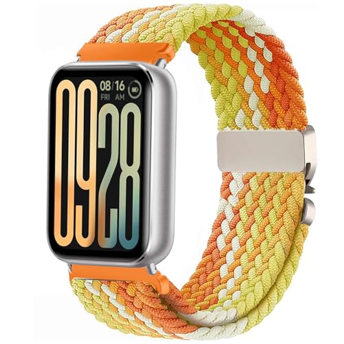 Issinlky Nylon geflochtenes armband Kompatibel mit Redmi Watch 4/5, Elastisches Sportband für Xiaomi Watch 8 Pro/9 Pro Frauen Männer von Issinlky