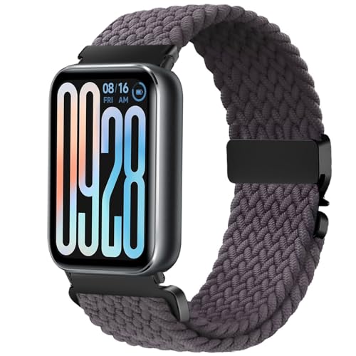 Issinlky Nylon geflochtenes armband Kompatibel mit Redmi Watch 4/5, Elastisches Sportband für Xiaomi Watch 8 Pro/9 Pro Frauen Männer von Issinlky