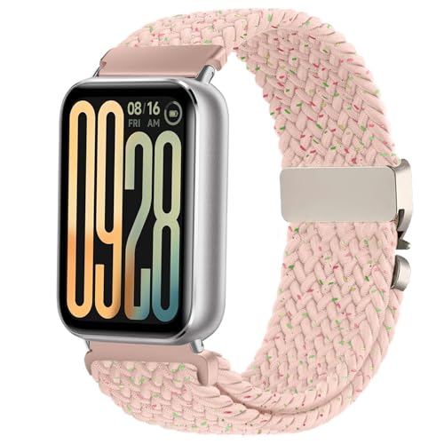 Issinlky Nylon geflochtenes armband Kompatibel mit Redmi Watch 4/5, Elastisches Sportband für Xiaomi Watch 8 Pro/9 Pro Frauen Männer von Issinlky