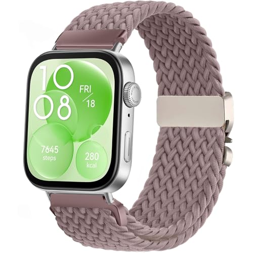 Issinlky Nylon geflochtenes armband Kompatibel mit Huawei Watch Fit 4 Pro/4/3, Elastisches Sportband für Huawei Fit 4 Pro/4/3 Frauen Männer von Issinlky