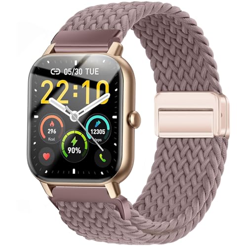 Issinlky Nylonband für Gloryfit Smart Watch P66/P66D/P72/P95, 22mm geflochtenes verstellbares armband für Veryfit IDW19/IDW13/IDW16/IDW18, TUYOM LW36, H1/D1,T70/T60/T50S,Y6, YB54, G39, AGPTE LW11 von Issinlky
