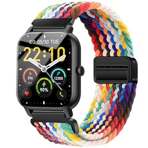 Issinlky Nylonband für Gloryfit Smart Watch P66/P66D/P72/P95, 22mm geflochtenes verstellbares armband für Veryfit IDW19/IDW13/IDW16/IDW18, TUYOM LW36, H1/D1,T70/T60/T50S,Y6, YB54, G39, AGPTE LW11 Issinlky Nylonband für Gloryfit Smart Watch P66/P66D/P72/P95, 22mm geflochtenes verstellbares armband für Veryfit IDW19/IDW13/IDW16/IDW18, TUYOM LW36, H1/D1,T70/T60/T50S,Y6, YB54, G39, AGPTE LW11 von Issinlky